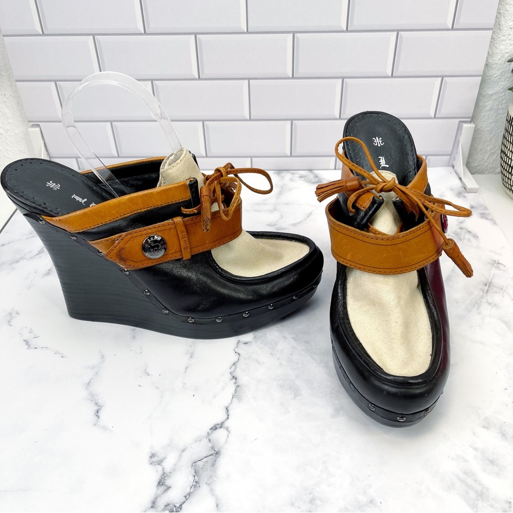 LAMB Euclid Slip on Wedge Heel Platform Clog Size 9